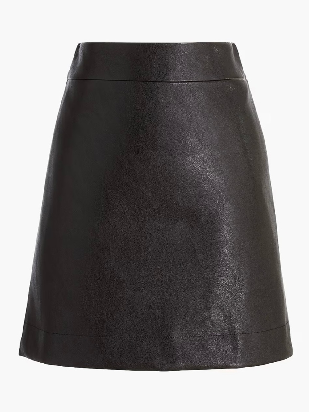 J. Crew Classic Black Faux-Leather A-Line Mini Skirt